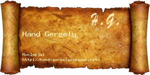 Hand Gergely névjegykártya