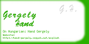 gergely hand business card